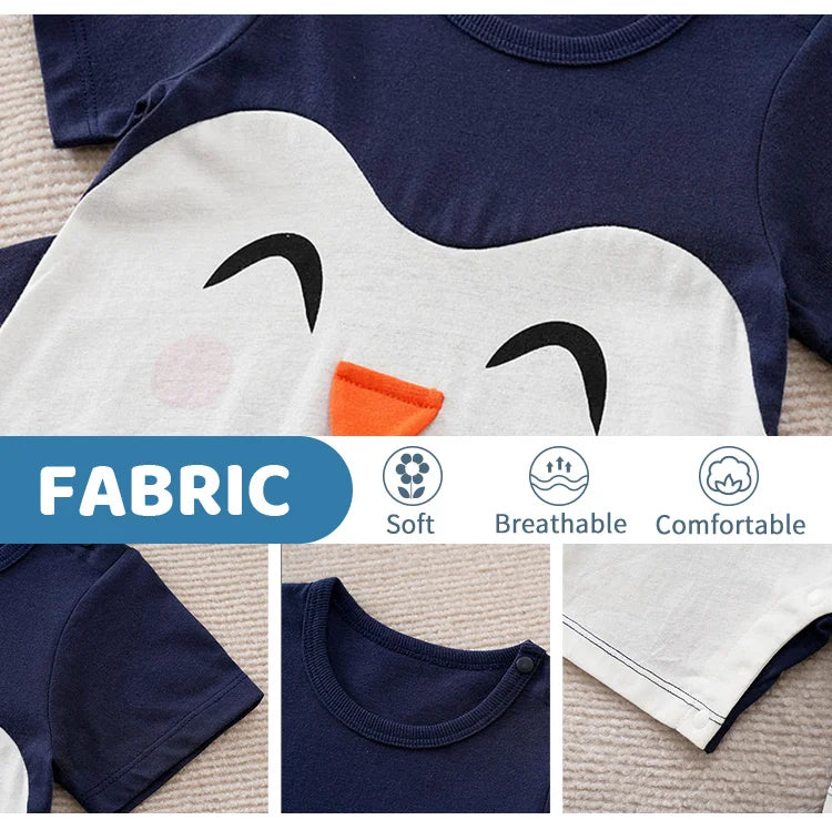 Baby Bodysuit With Penguin Design