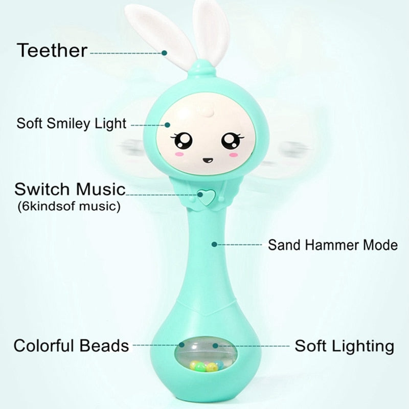 Flashing rattle with music for baby